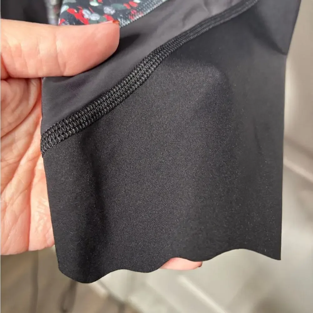 Lululemon Wunder Under Black Red Print Crop Leggings 4